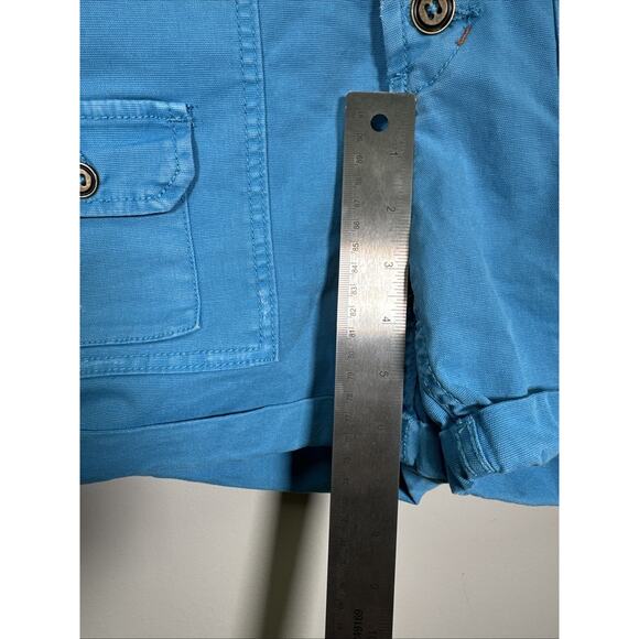 Anthropologie Shorts Womens‎ 28 Blue Cargo The Wanderer Button Fly Casual Preppy - Picture 7 of 7